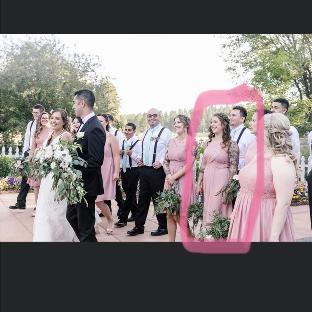 Soft blush brides maids dress